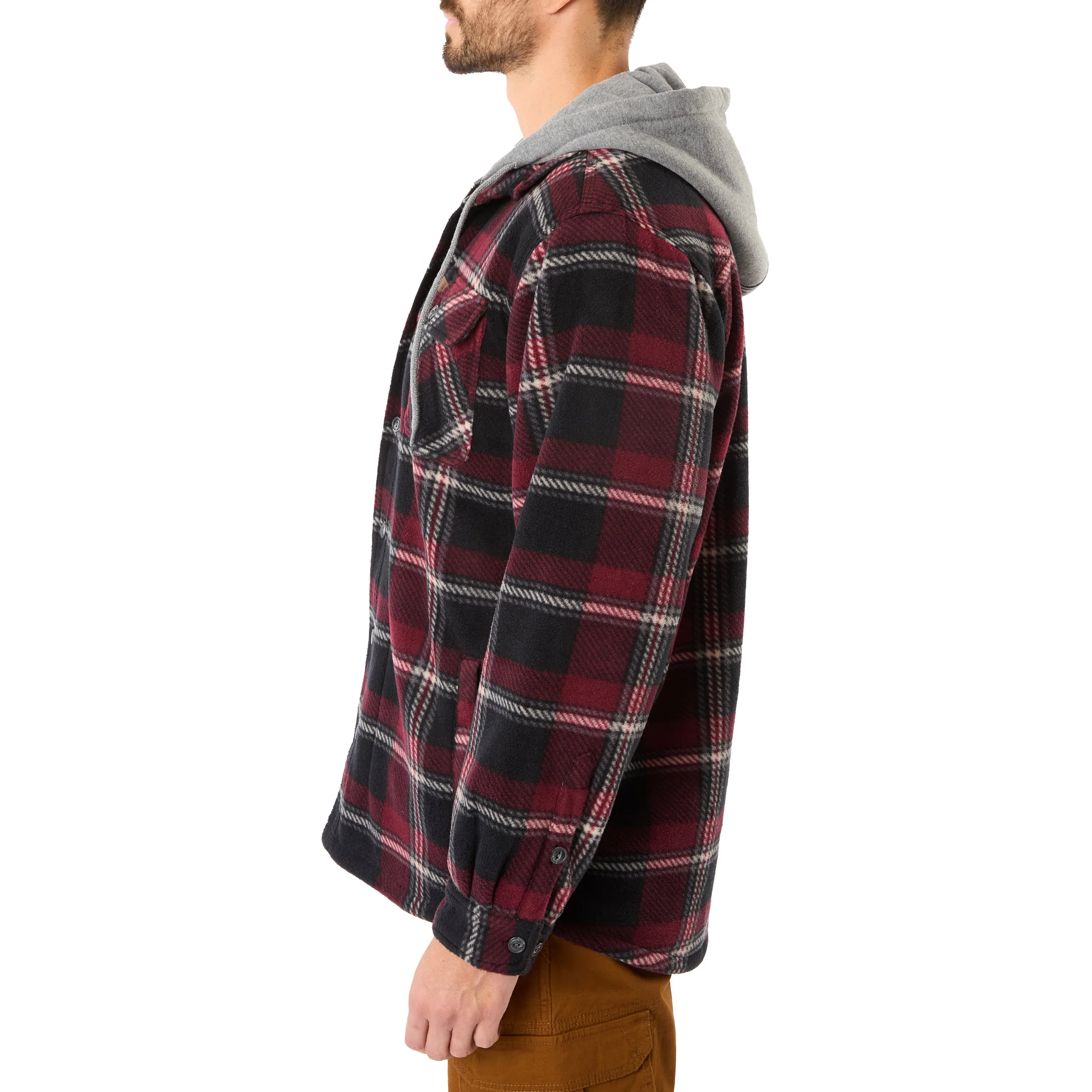 SHERPA-LINED MICROFLEECE SHIRT JACKET