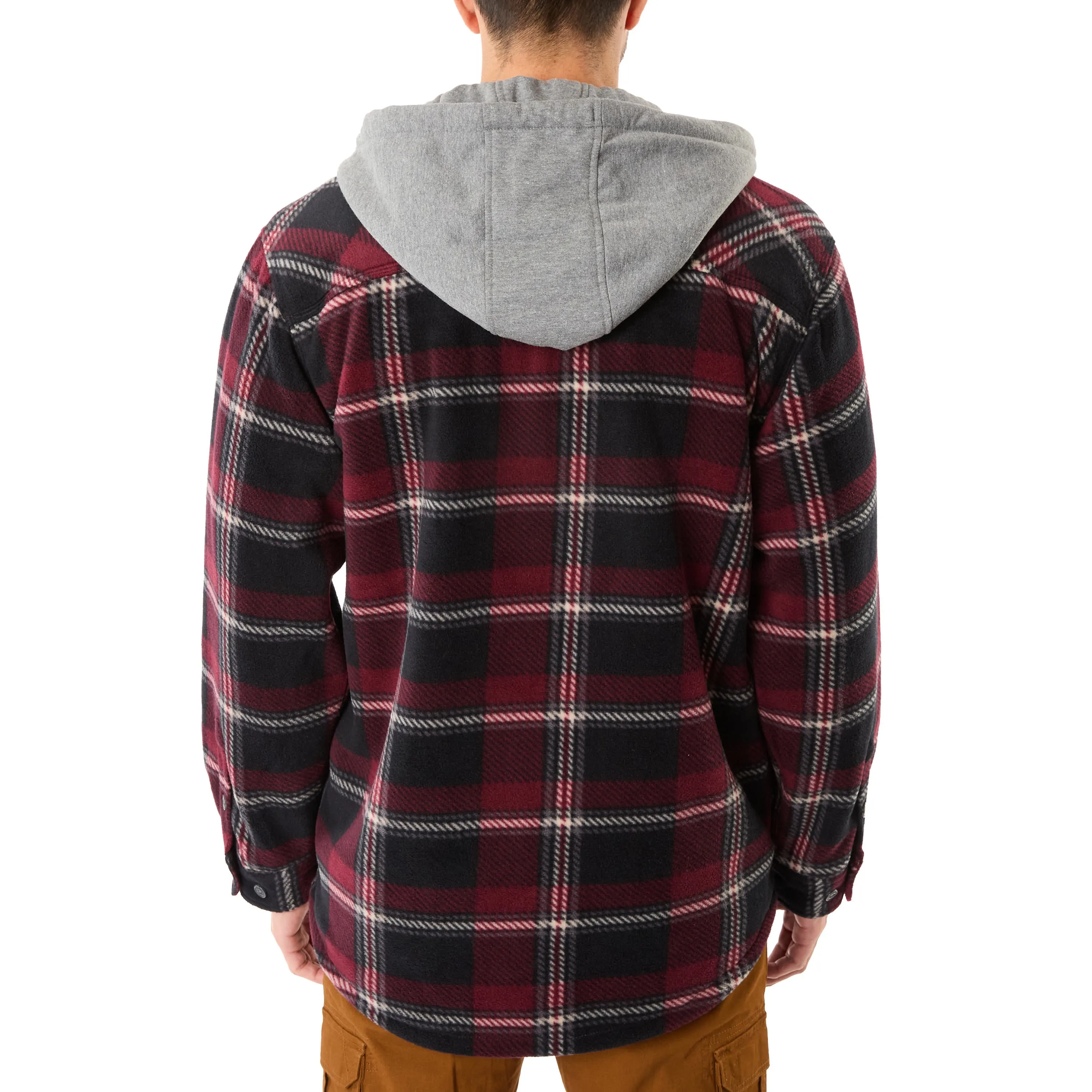 SHERPA-LINED MICROFLEECE SHIRT JACKET