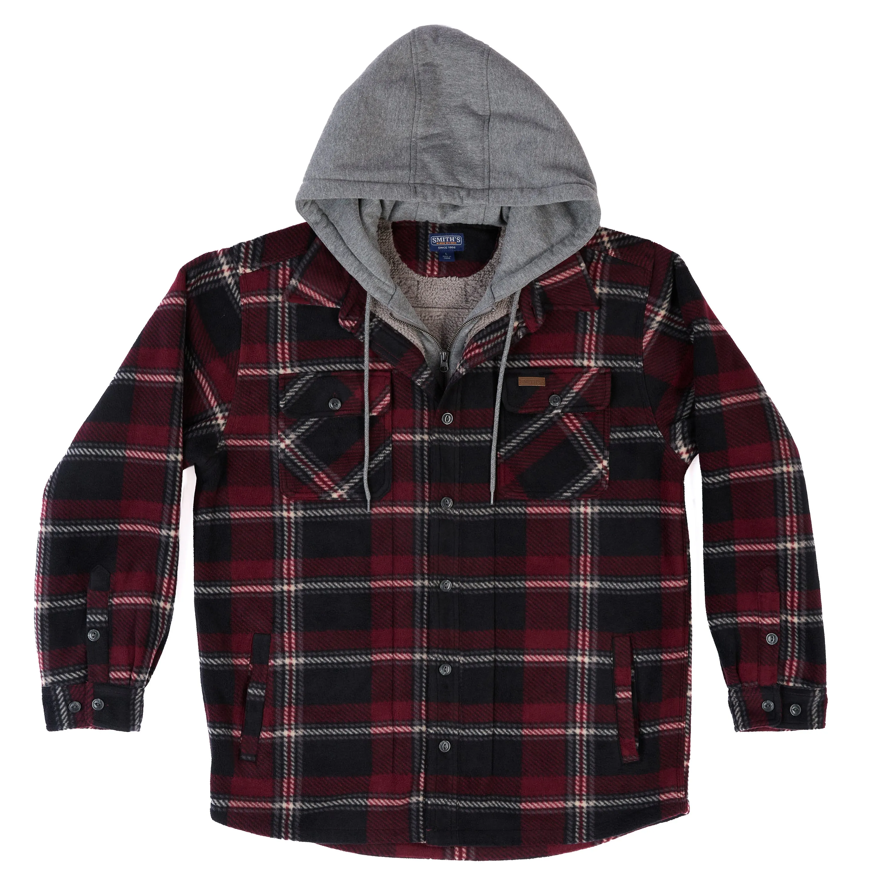 SHERPA-LINED MICROFLEECE SHIRT JACKET