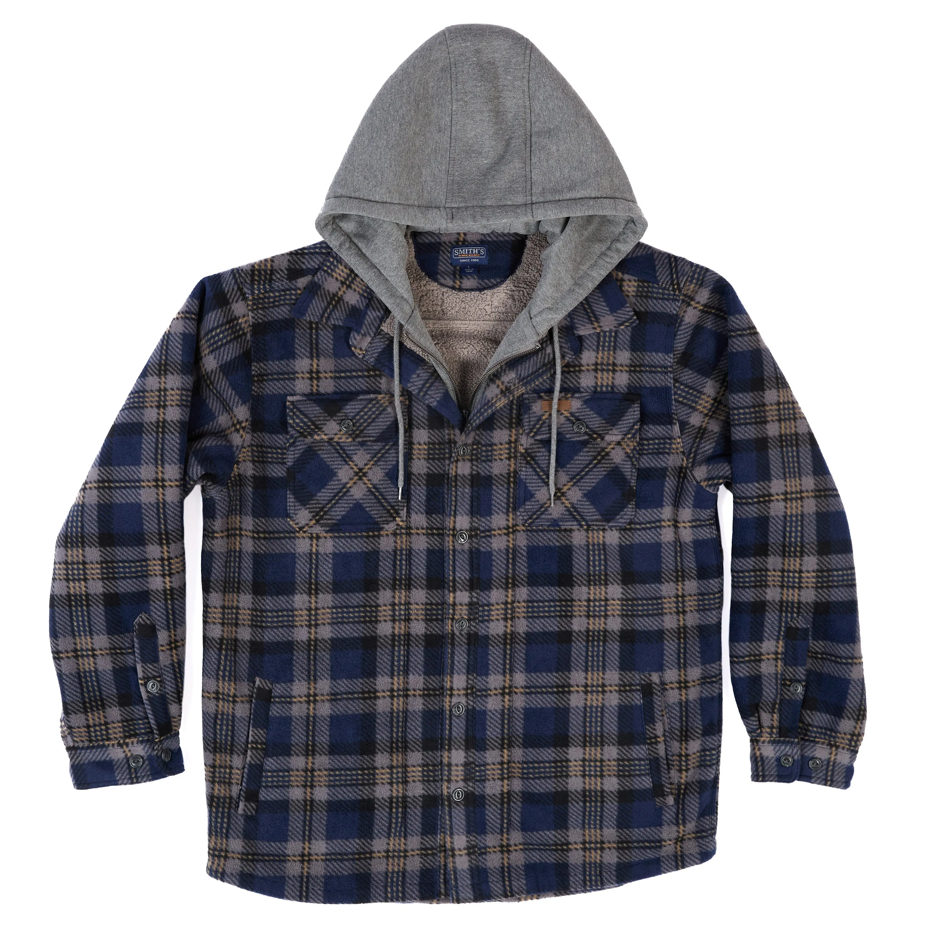 SHERPA-LINED MICROFLEECE SHIRT JACKET