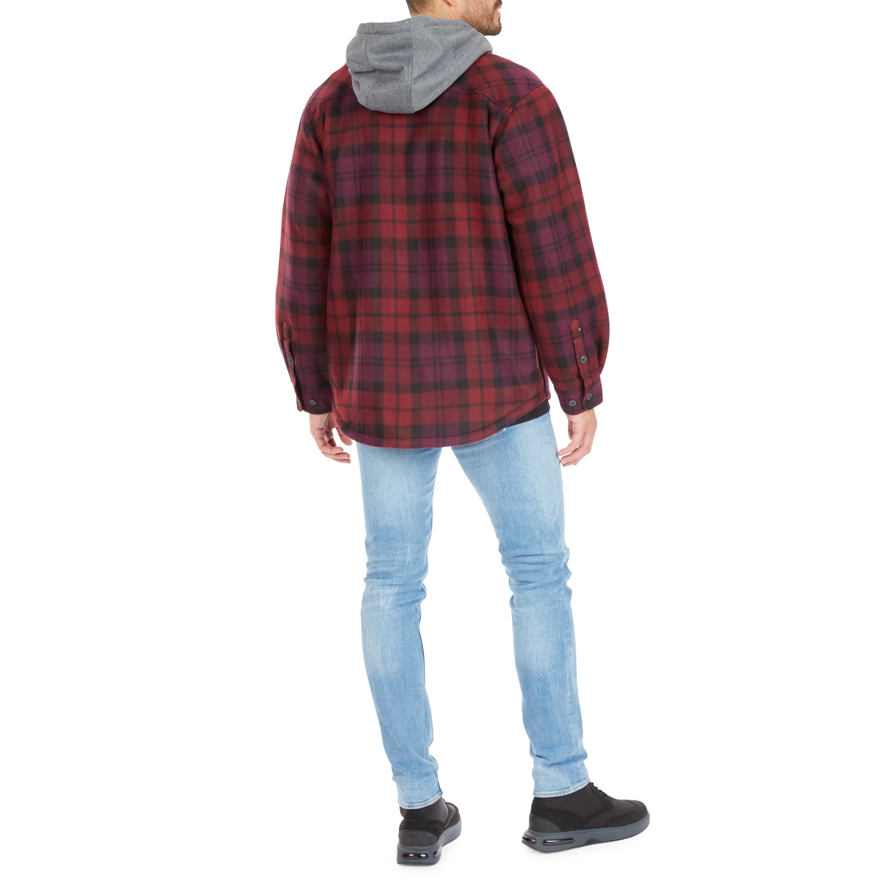 SHERPA-LINED MICROFLEECE SHIRT JACKET