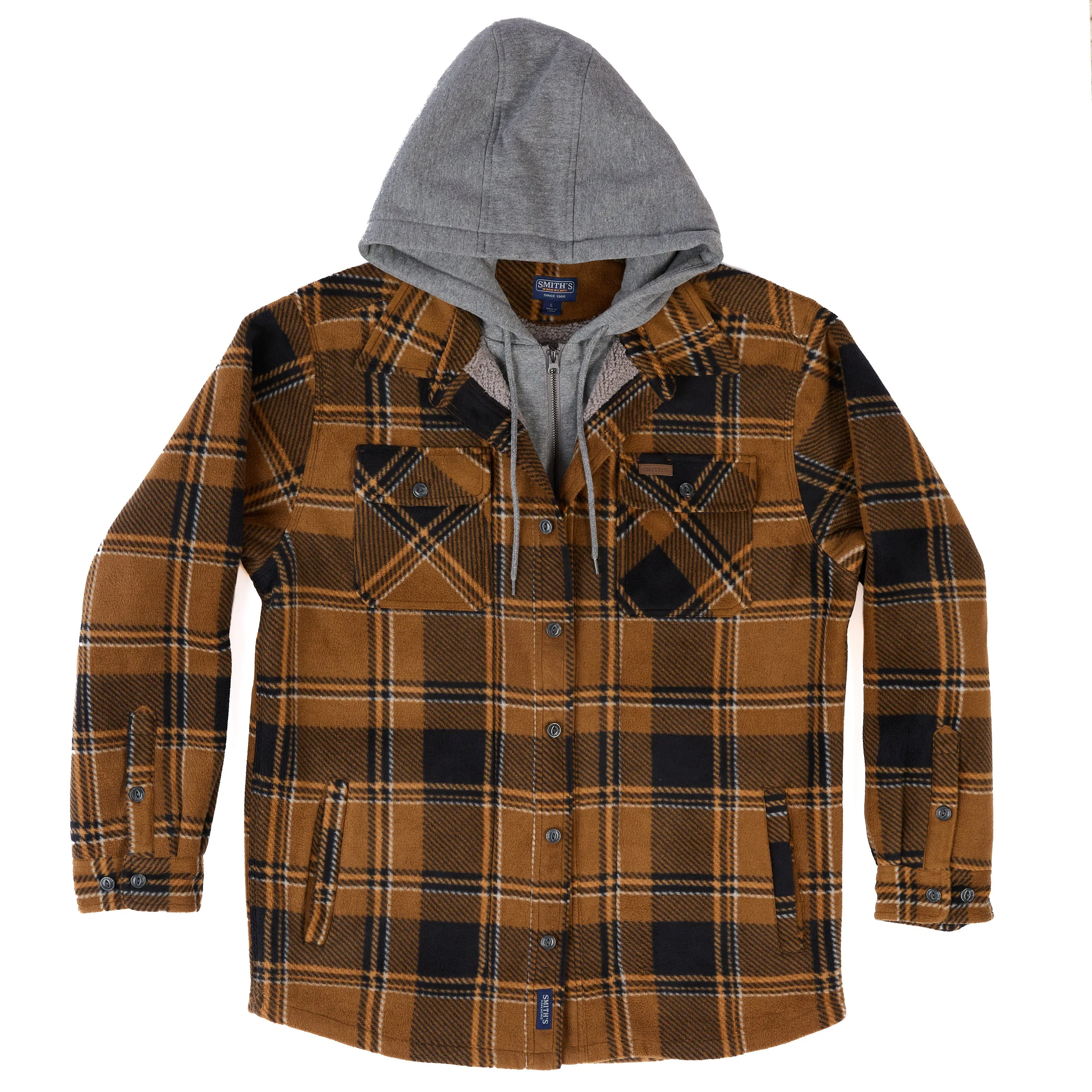 SHERPA-LINED MICROFLEECE SHIRT JACKET