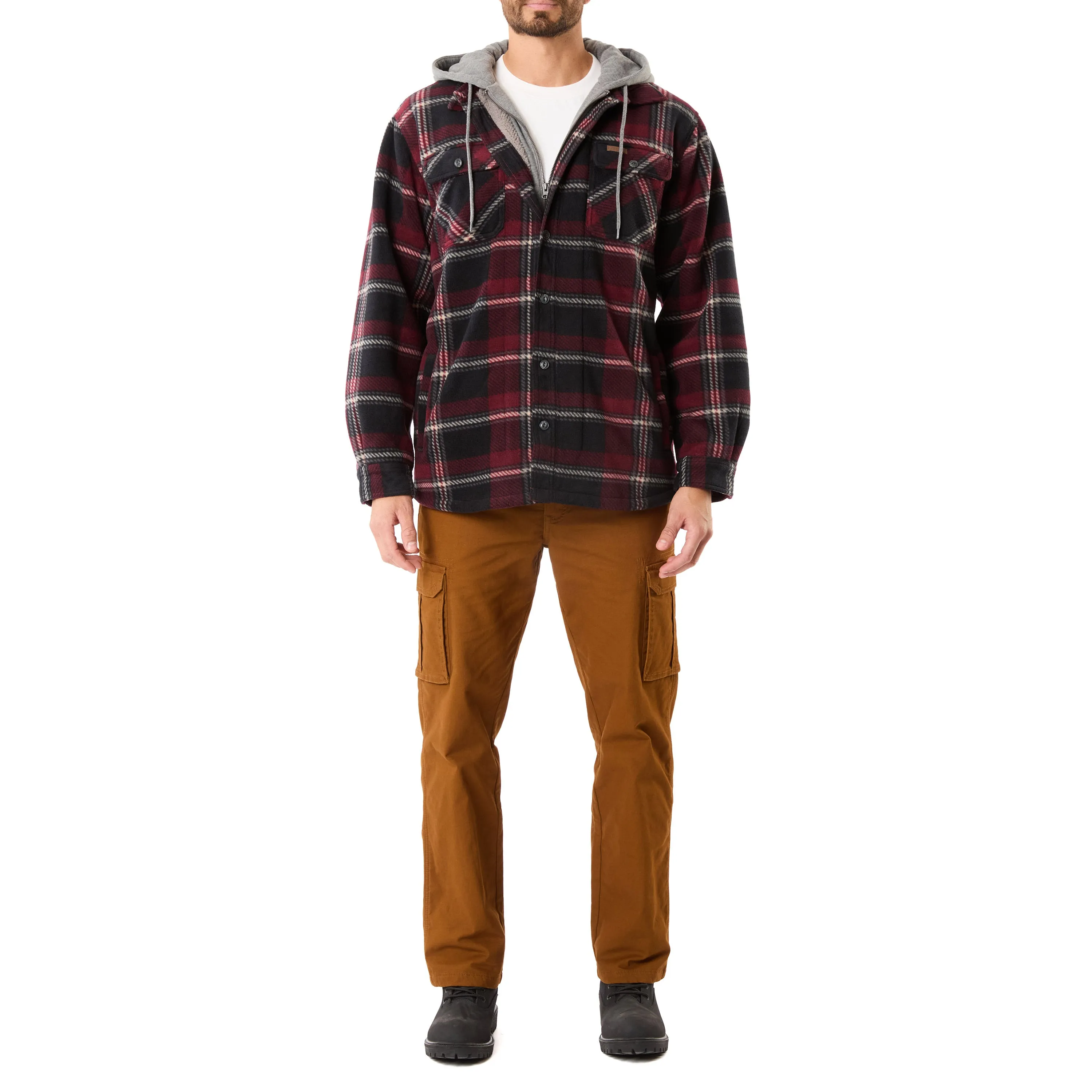 SHERPA-LINED MICROFLEECE SHIRT JACKET