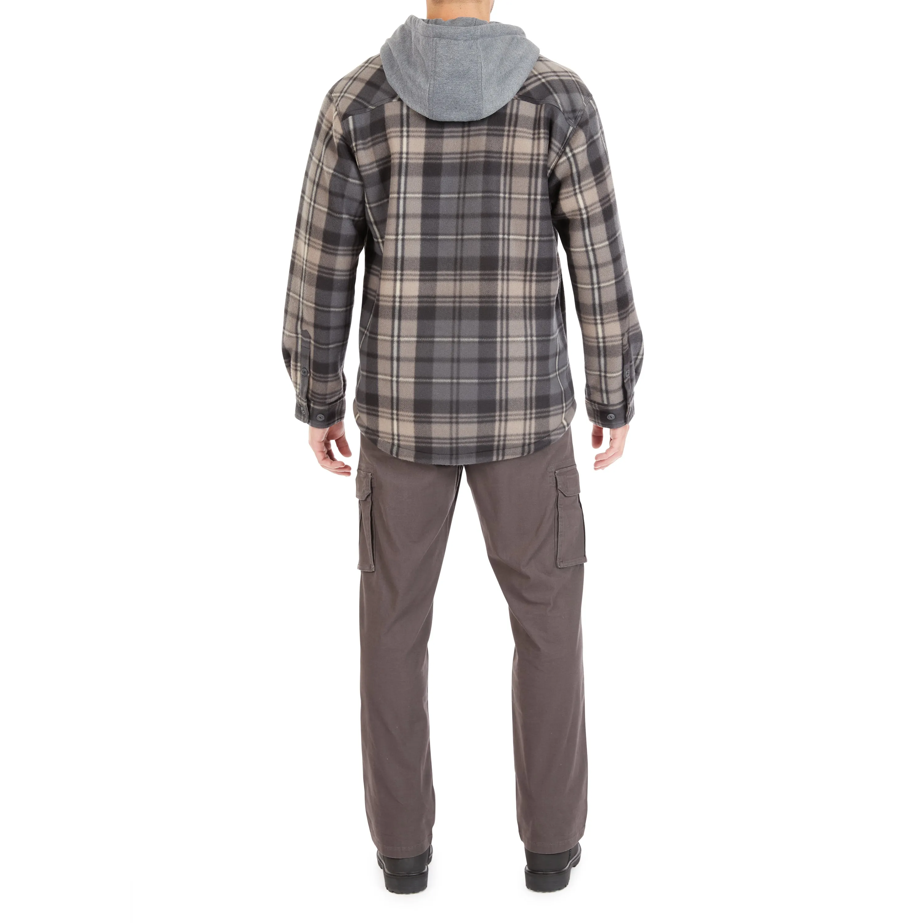 SHERPA-LINED MICROFLEECE SHIRT JACKET