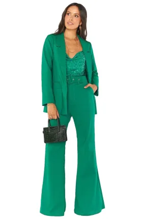 Show Me Your Mumu DJ Flare Pant In Green Suiting