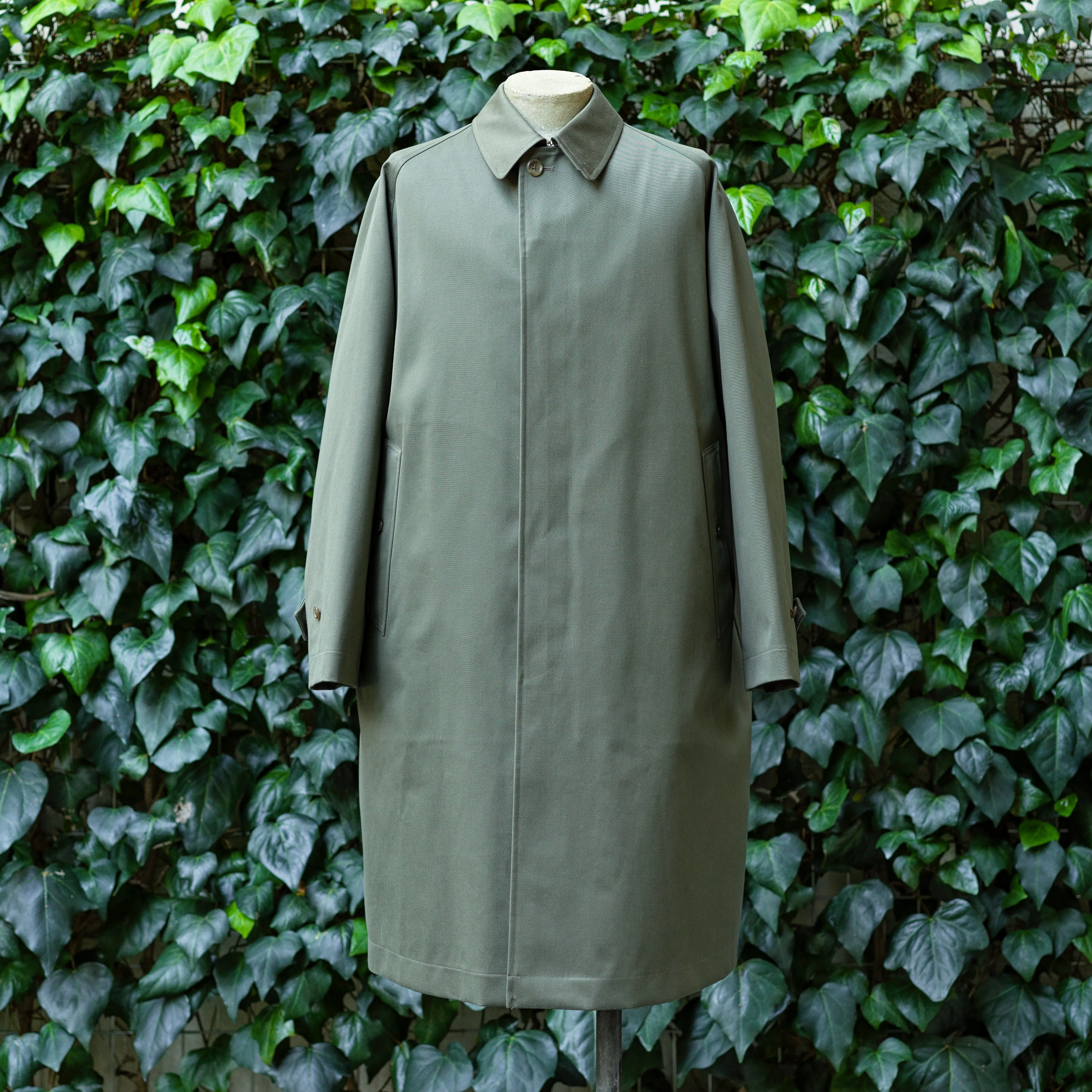 SINGLE RAGLAN COAT Ⅸ VINTAGE FRENCH SATEEN with LINER