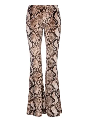 Slither Snakeskin Velvet Bell Bottoms