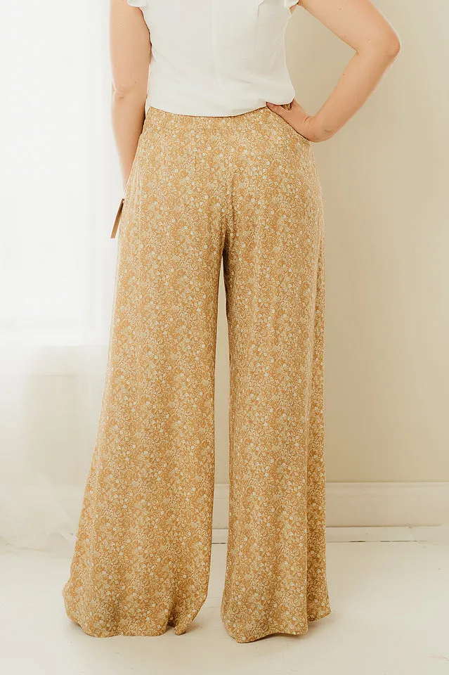 Smocked Waist Palazzo Pants