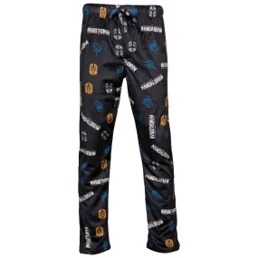 Star Wars The Mandalorian Helmets and Logo All Over Print Sleep Pants