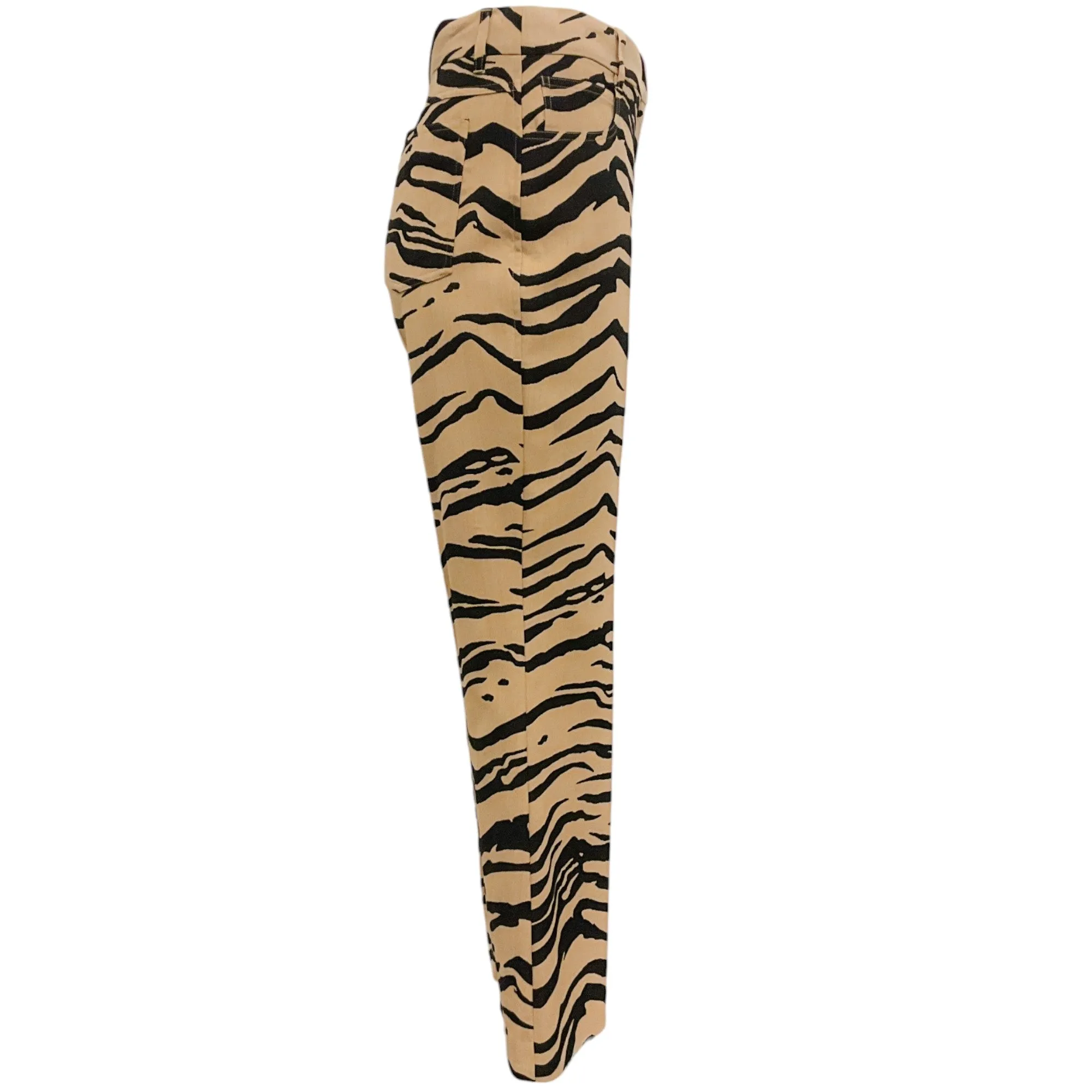 Stella McCartney Tan / Black Tiger Print Flare Pants