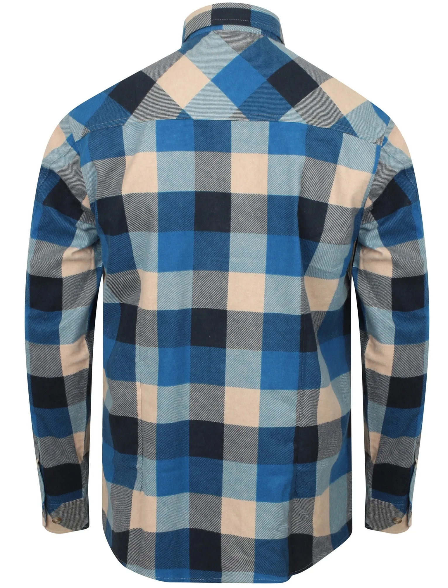 Stratford Checked Cotton Flannel Shirt In Olympian Blue - Tokyo Laundry