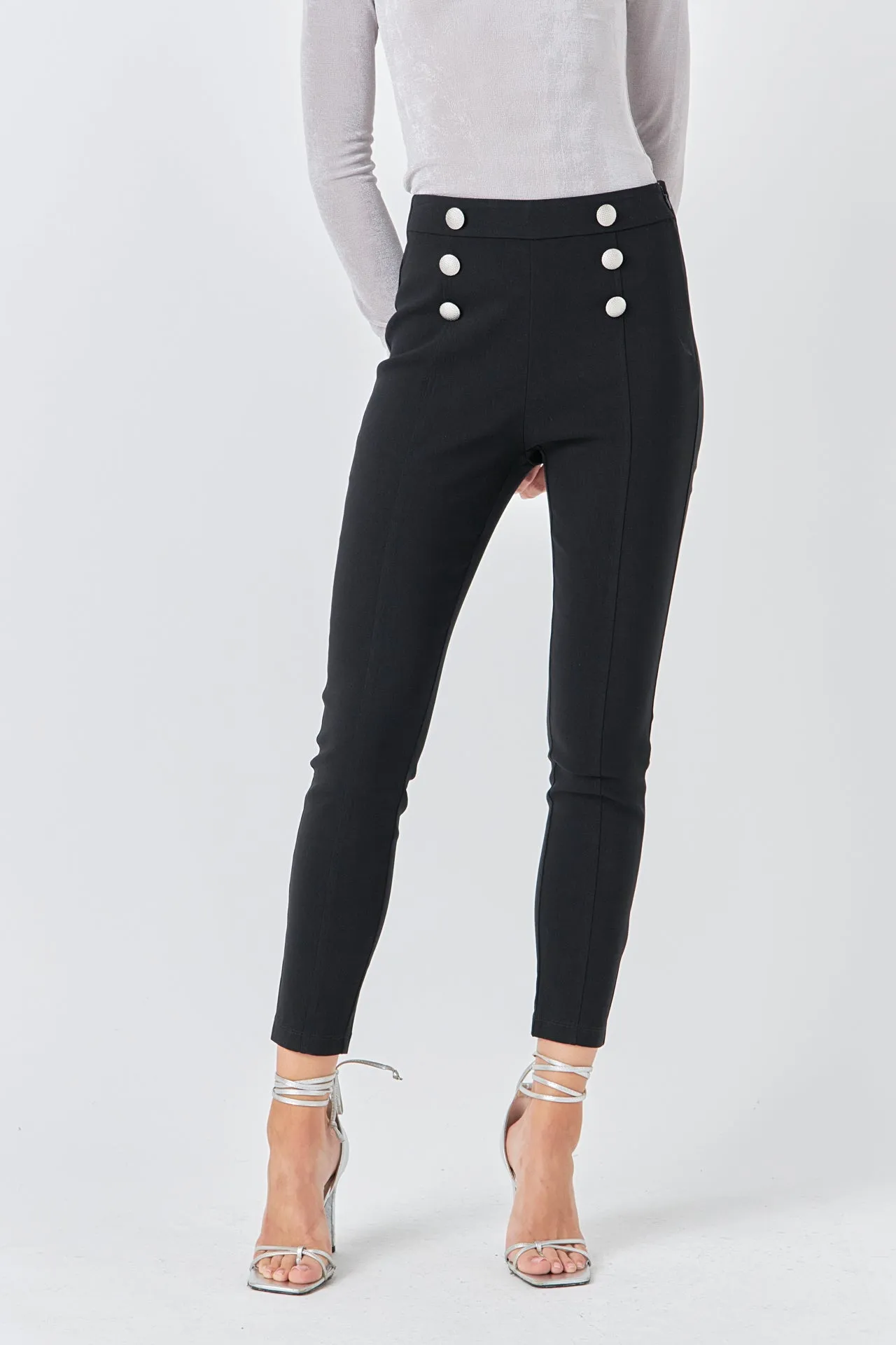 Stretch Skinny Buttoned Pants