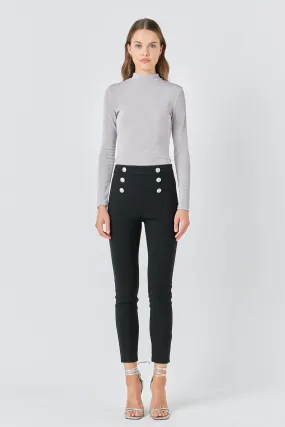 Stretch Skinny Buttoned Pants