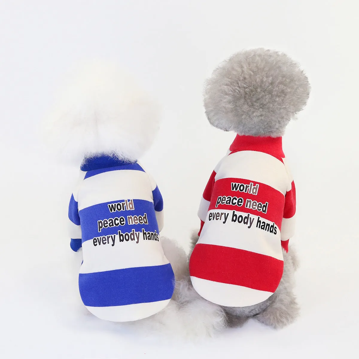 Striped sweater autumn and winter pet clothing