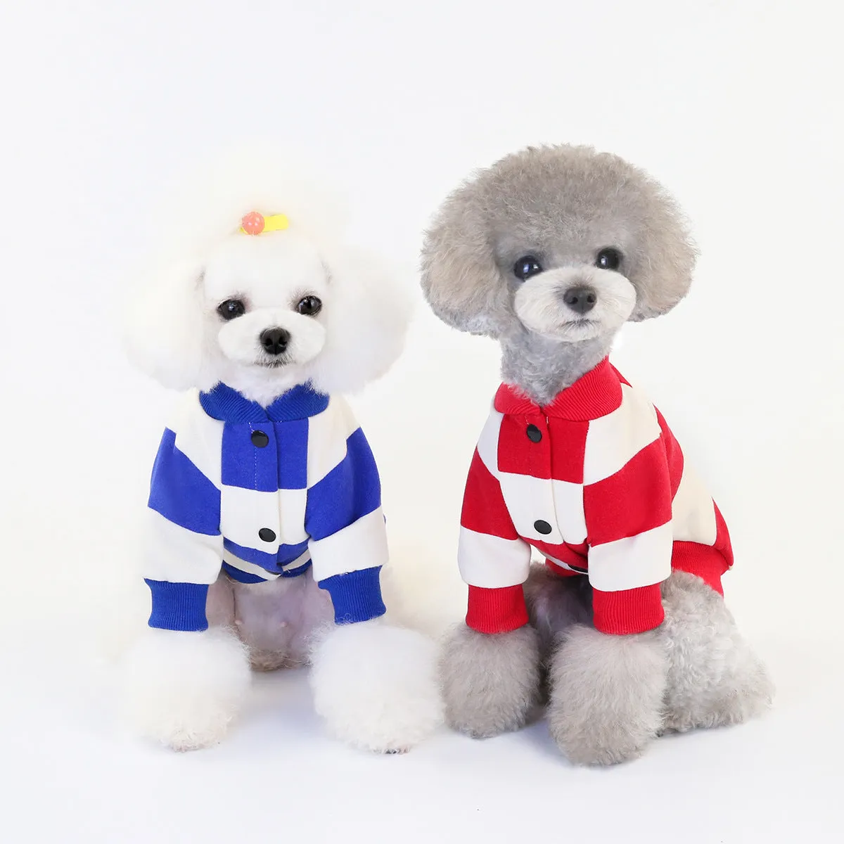 Striped sweater autumn and winter pet clothing