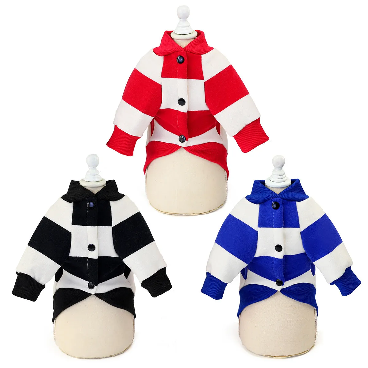 Striped sweater autumn and winter pet clothing