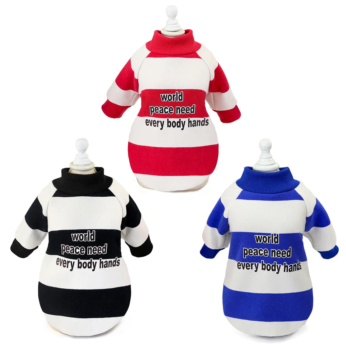 Striped sweater autumn and winter pet clothing