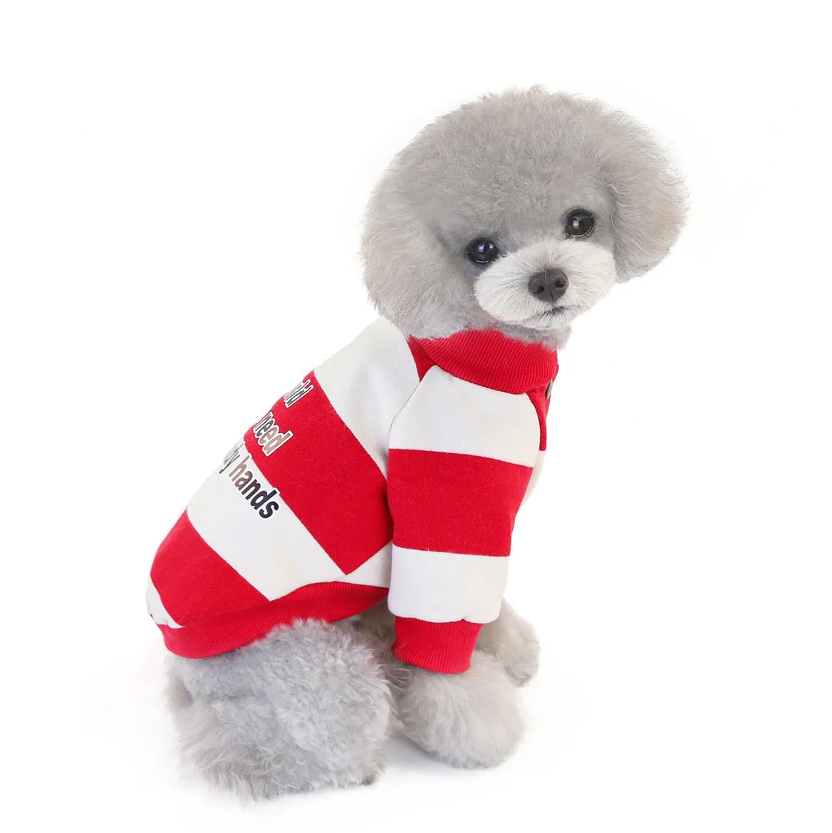 Striped sweater autumn and winter pet clothing