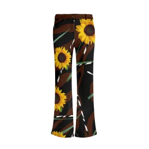 Sunflower Wild Womens Print Elegant Flare Pants