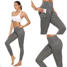 Superb Spandex High Waist Yoga Style Pocket Fitness Pants