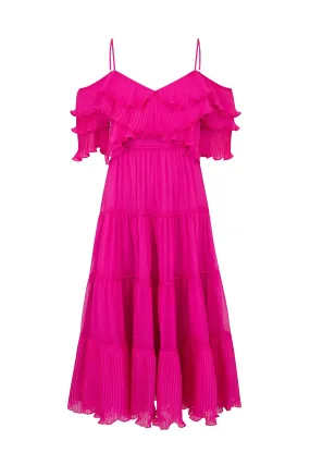 Talulah Cosmos Midi Dress - Rosella Pink