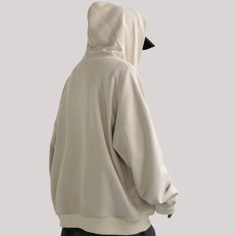 Techwear Oversized Grey zip-up Hoodie