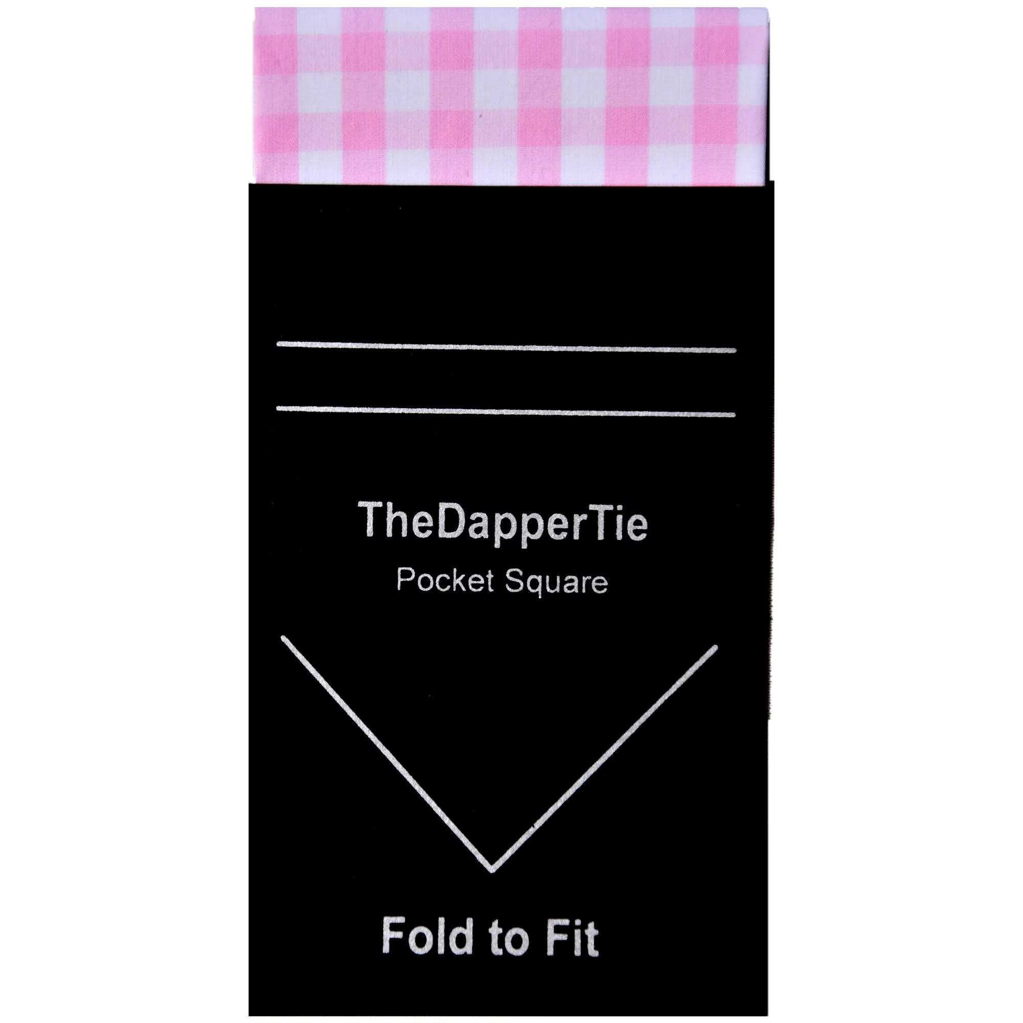 TheDapperTie - Men's Cotton Checks Flat Pre Folded Pocket Square on Card