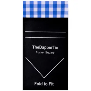 TheDapperTie - Men's Cotton Checks Flat Pre Folded Pocket Square on Card