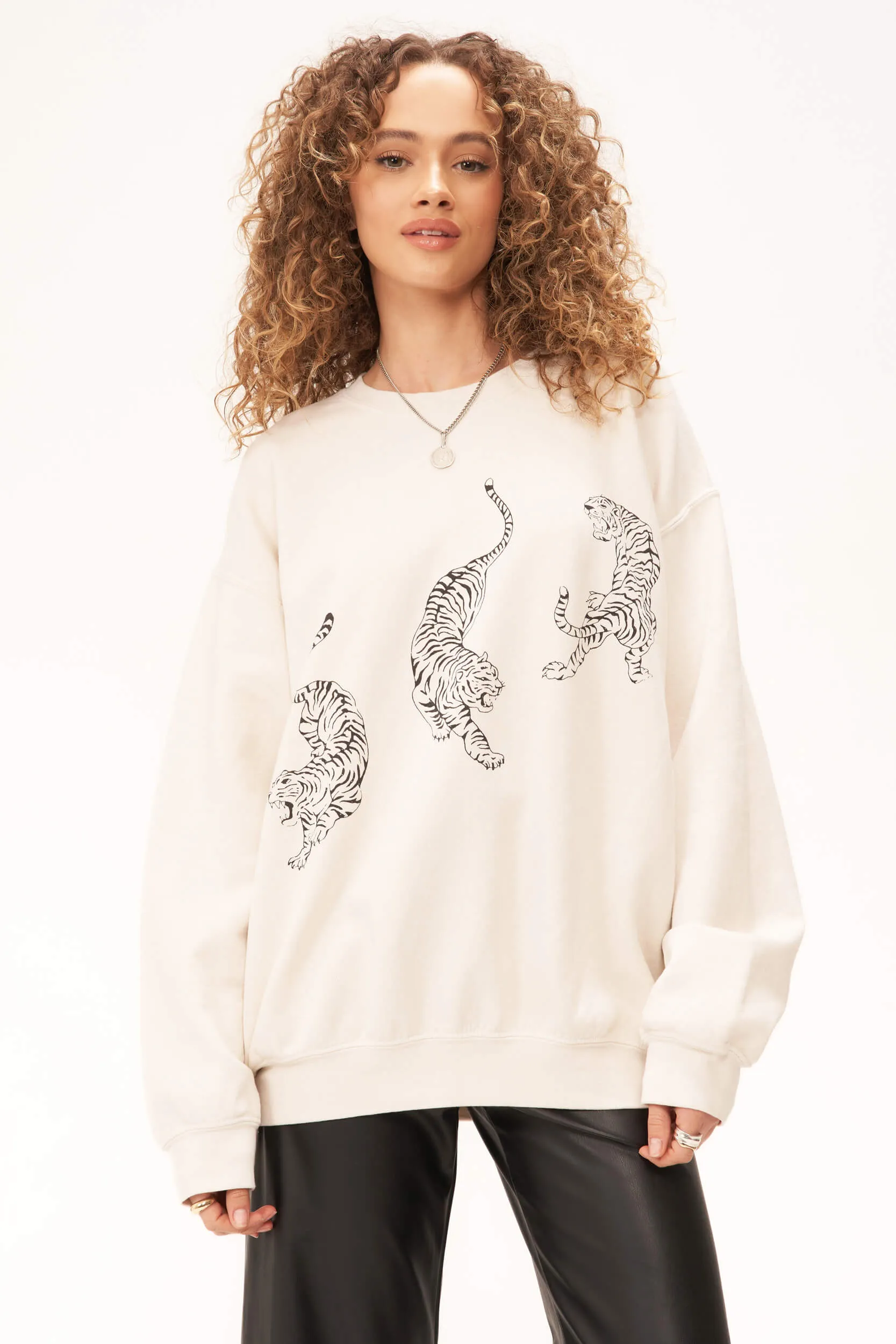 Tigers Oversized Sweatshirt - Brushed Bone