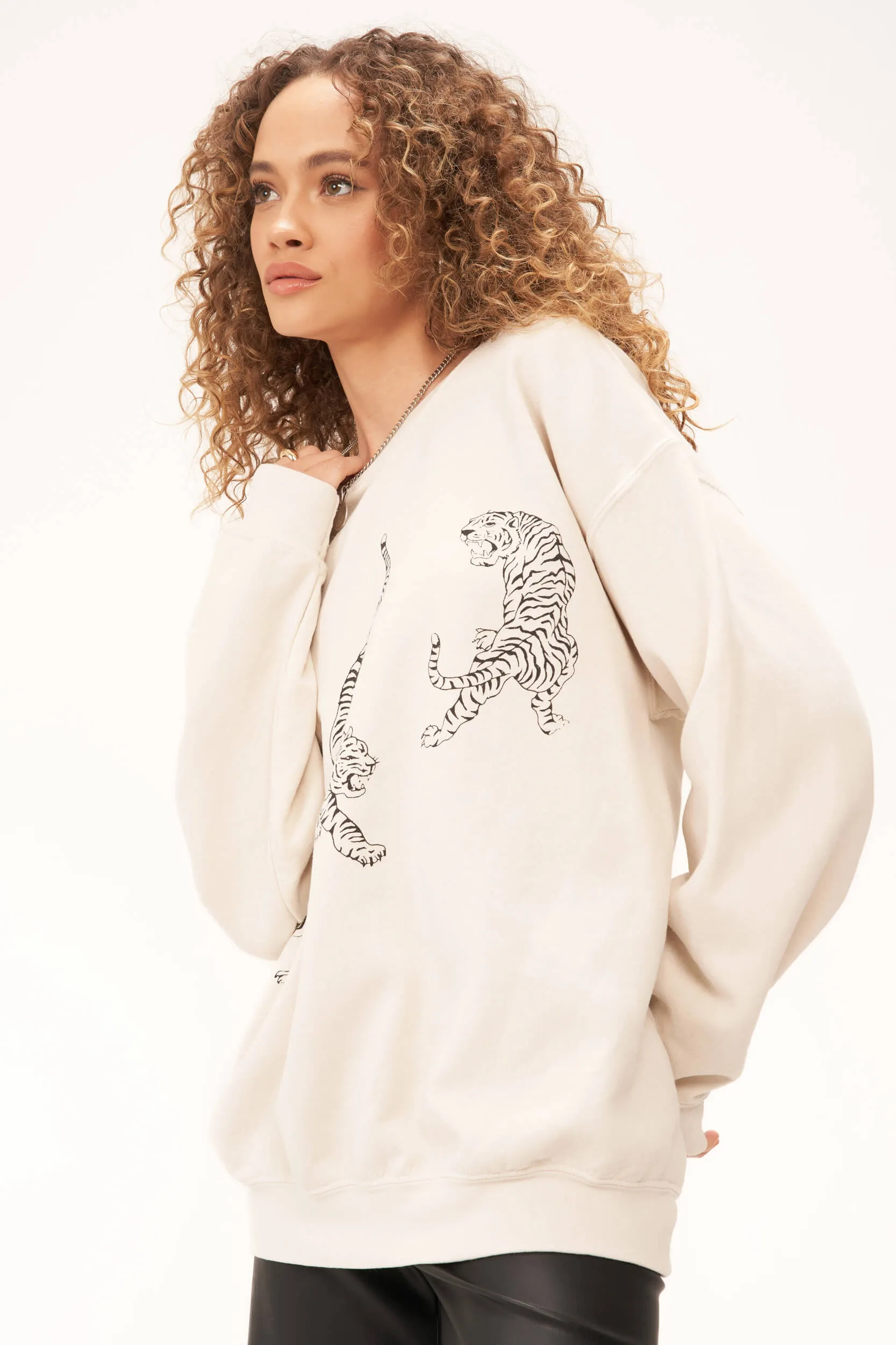 Tigers Oversized Sweatshirt - Brushed Bone