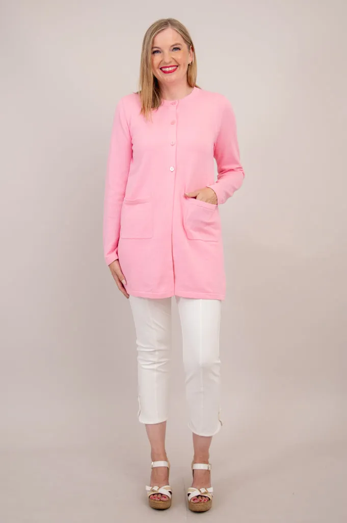 Tommy Cardigan, Pink, Cotton