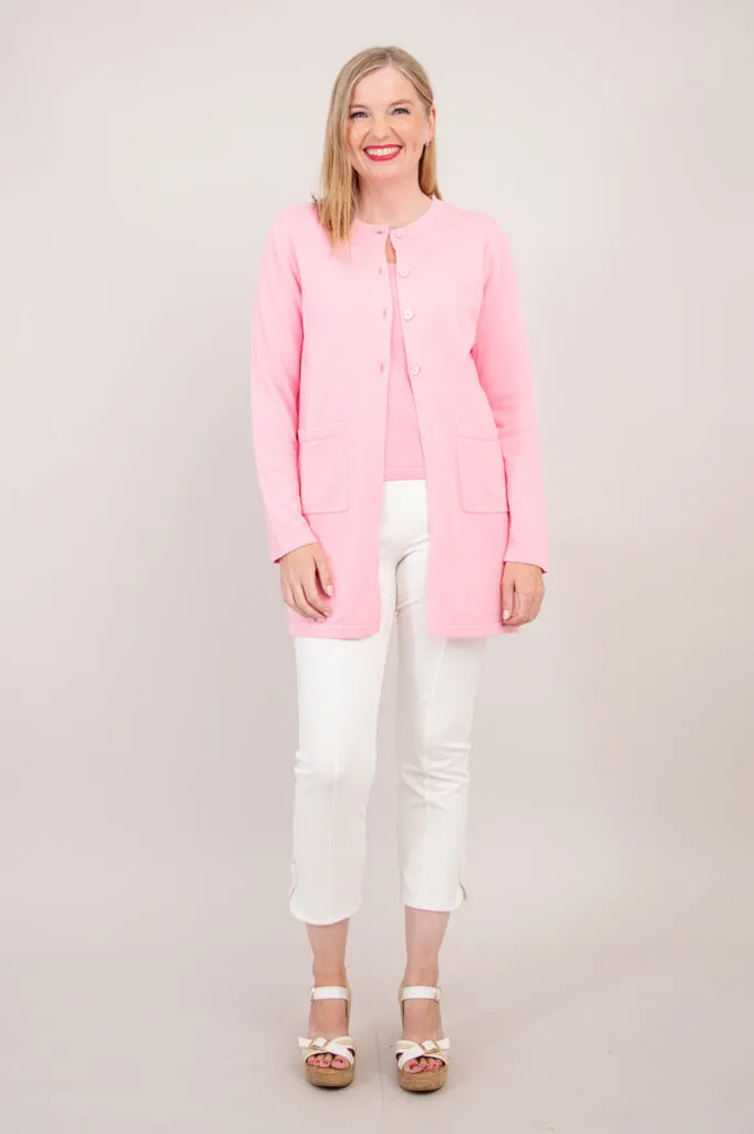 Tommy Cardigan, Pink, Cotton