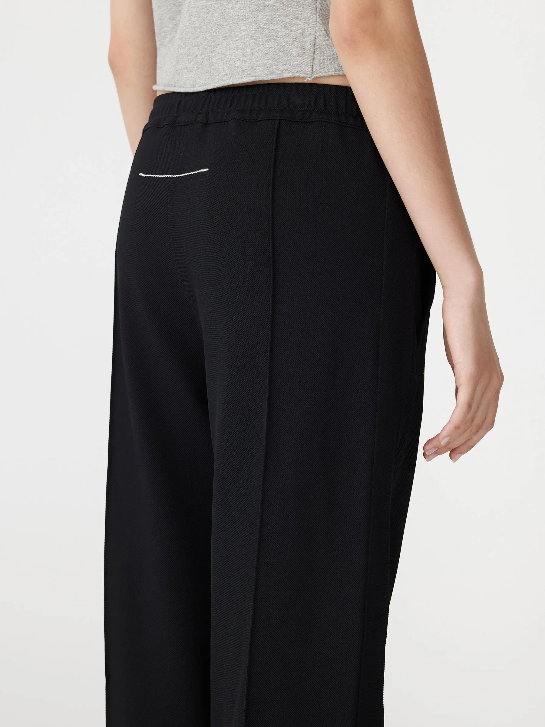 twill pinstitch detail pant