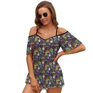 Villain Tea Cups Women's Off-Shoulder Cold Shoulder Camisole Top