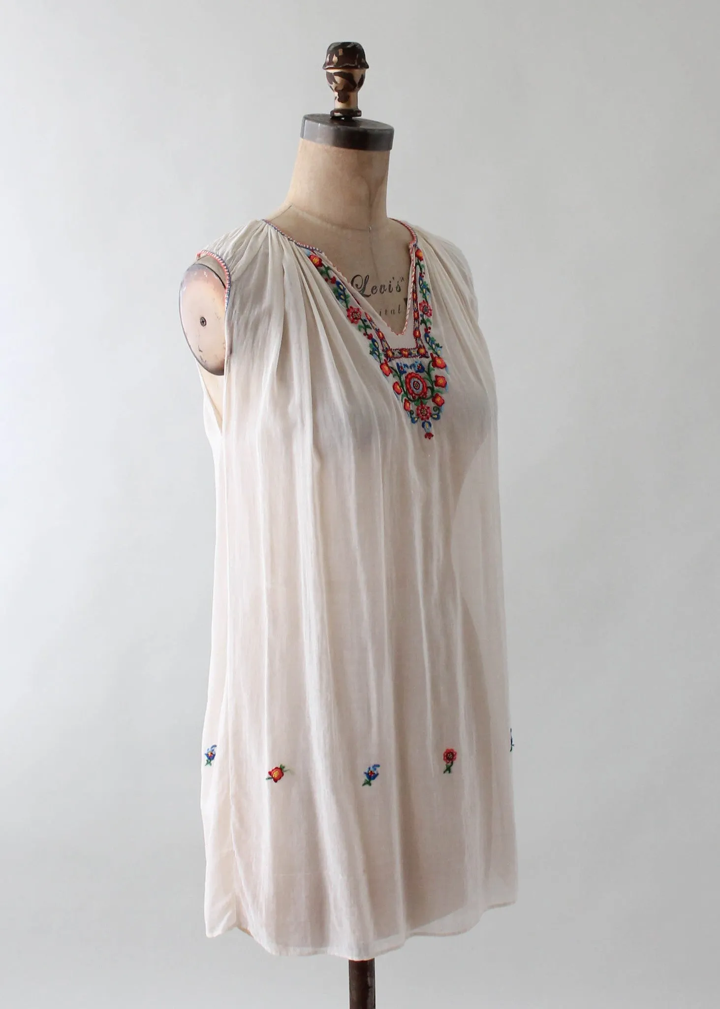 Vintage 1930s Embroidered Cotton Tunic