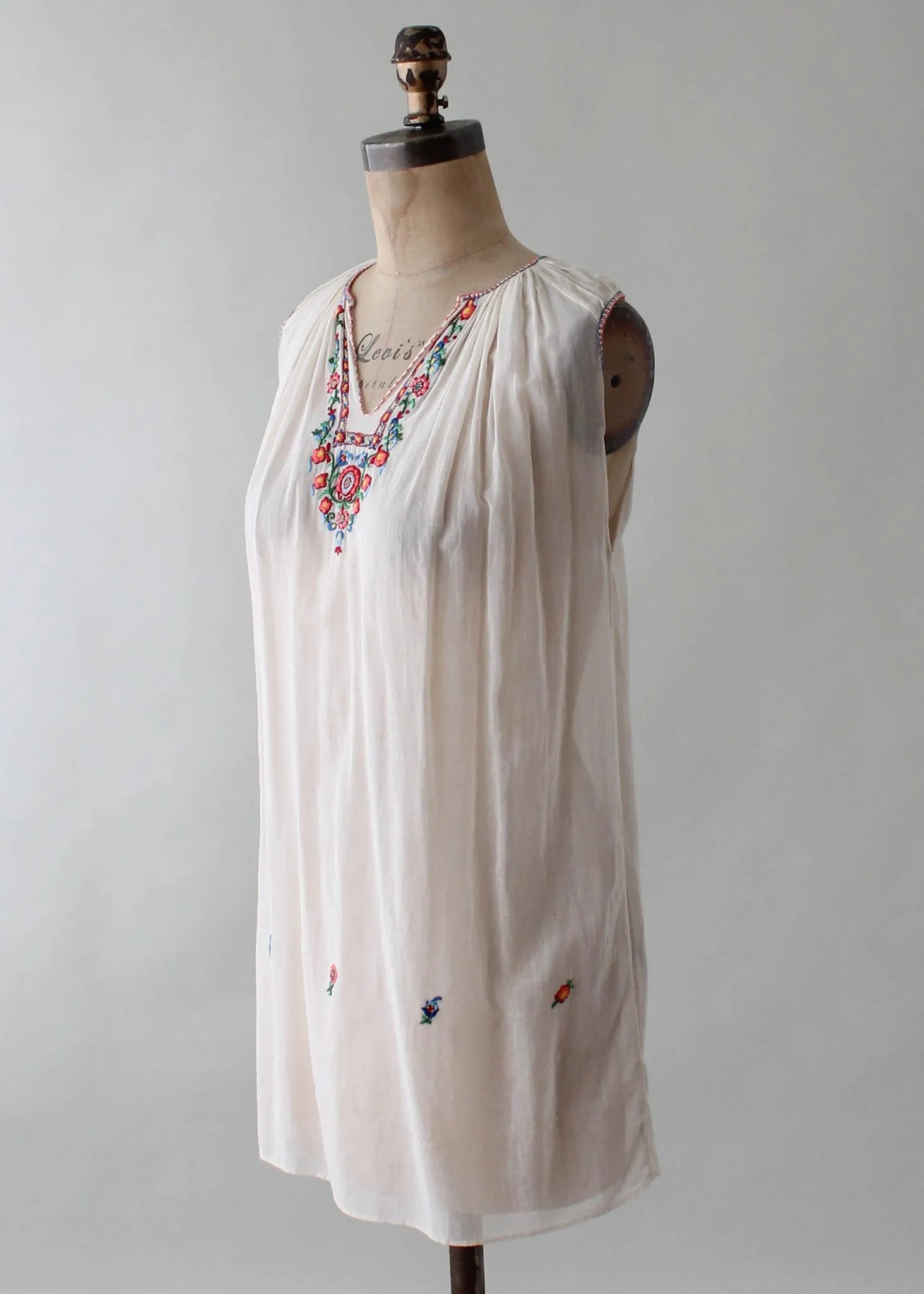 Vintage 1930s Embroidered Cotton Tunic