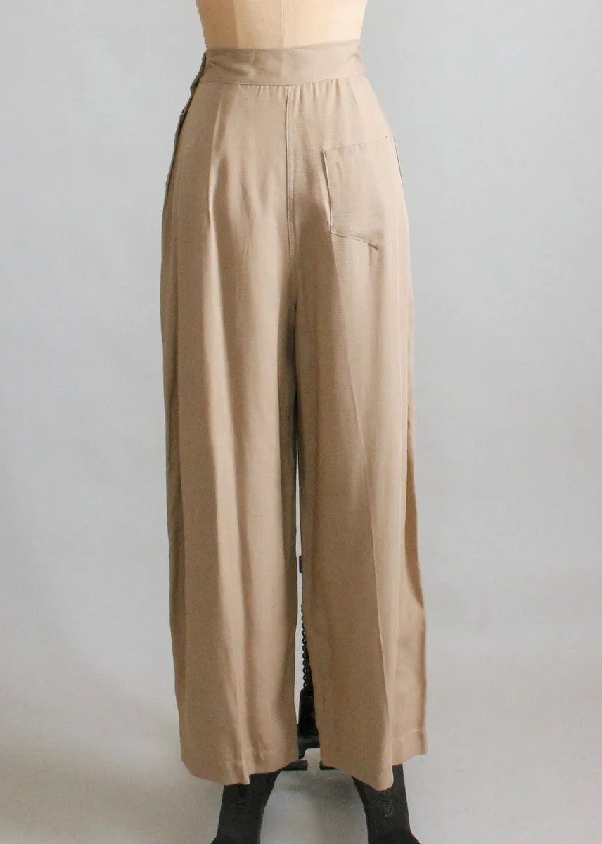 Vintage 1940s Military Inspired Gabardine Jacket and Pants Set