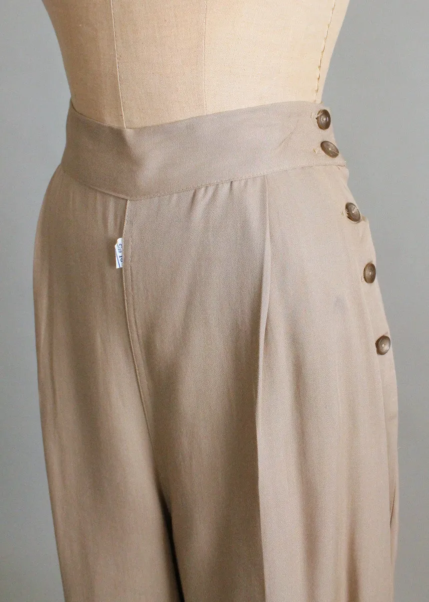 Vintage 1940s Military Inspired Gabardine Jacket and Pants Set