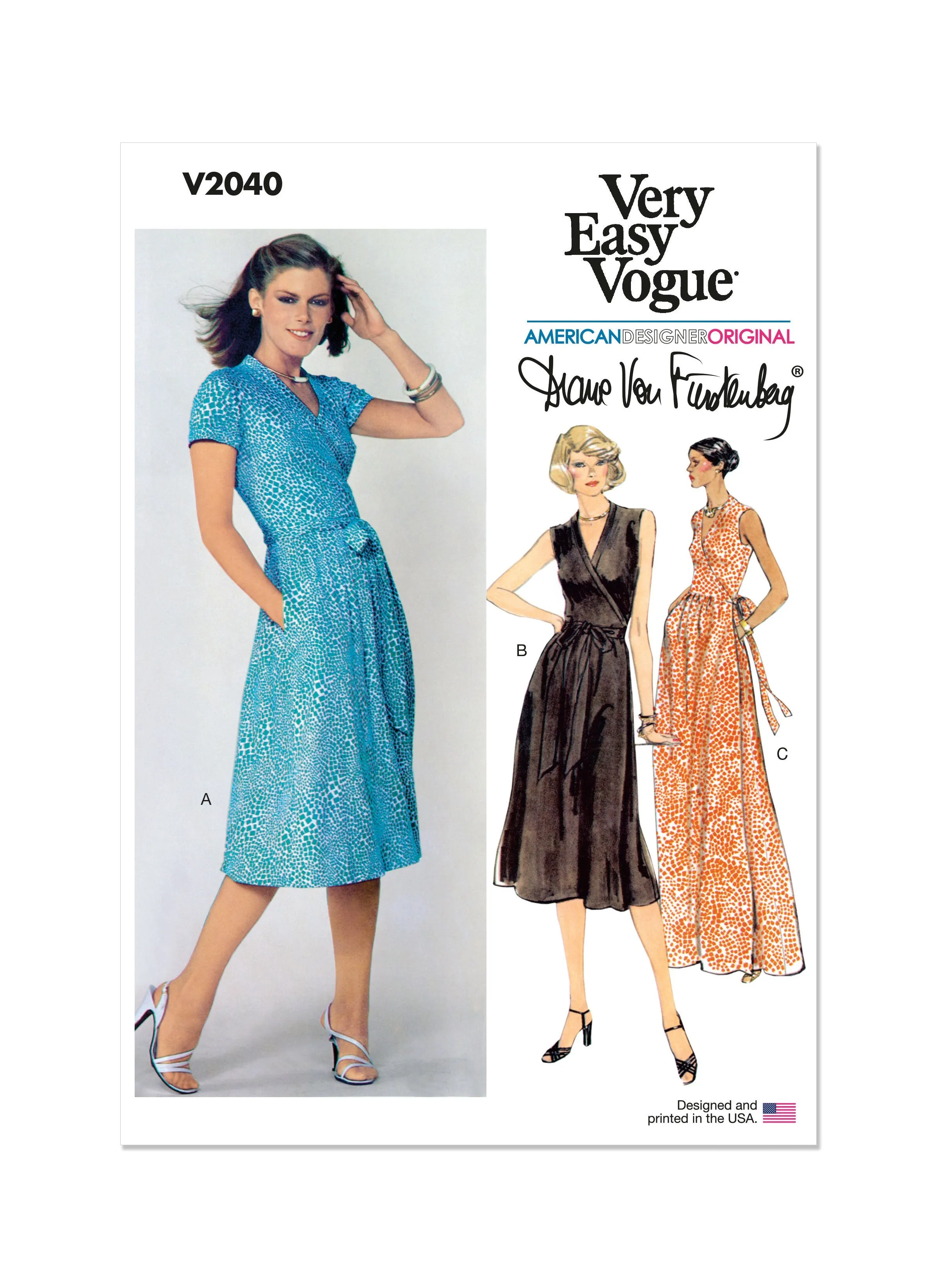 Vogue sewing pattern 2040 Front Wrap Dresses by Diane von Furstenberg