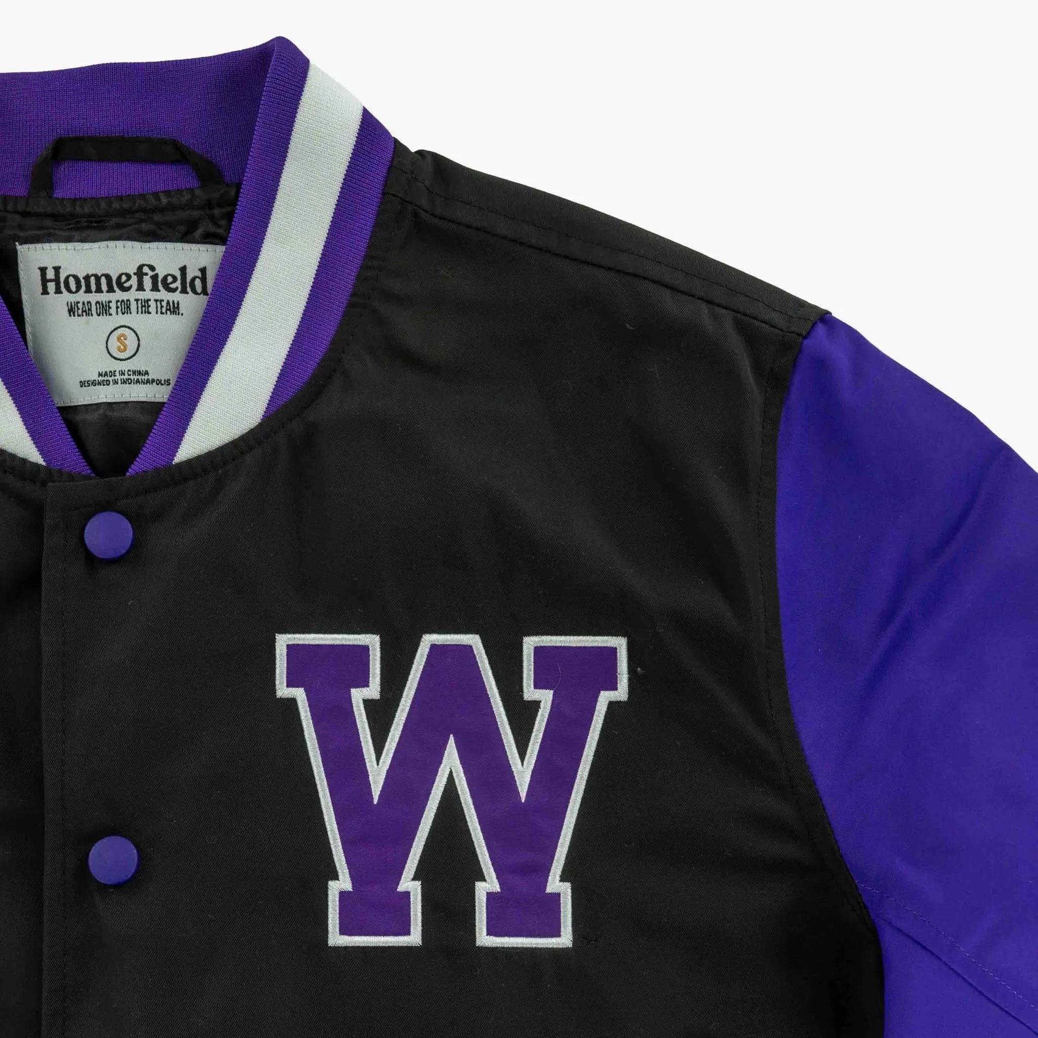 Washington Huskies Bow Down Black Bomber Jacket