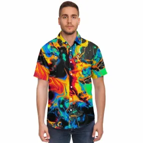 WASTED TIMES Short Sleeve Button Down Shirt -GEOGLYSER