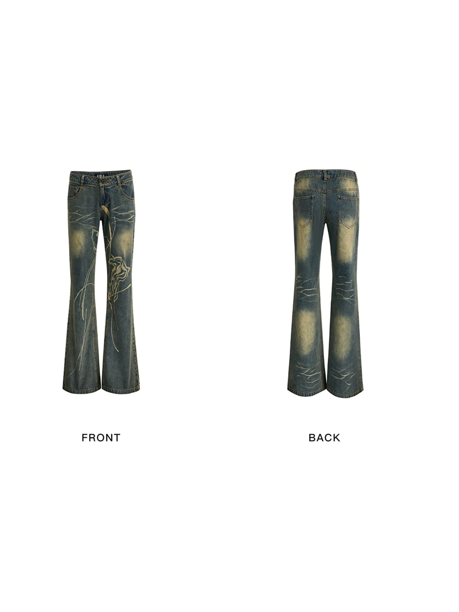 WESAME LAB RETRO BURNT JEANS MICRO PANTS