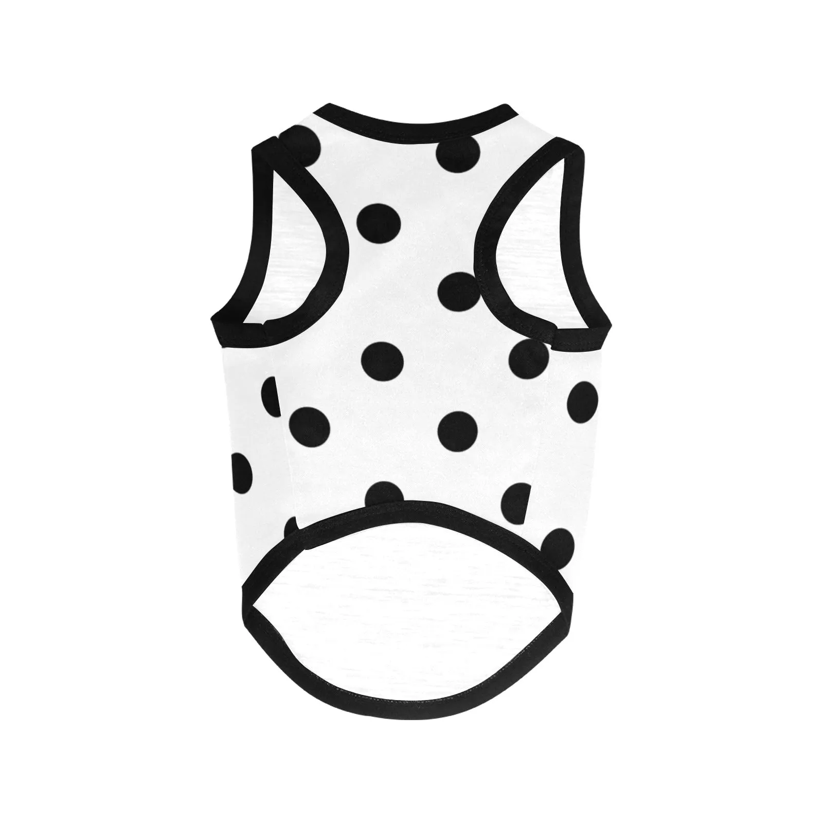 White With Black Polka Dots Pet Tank Top