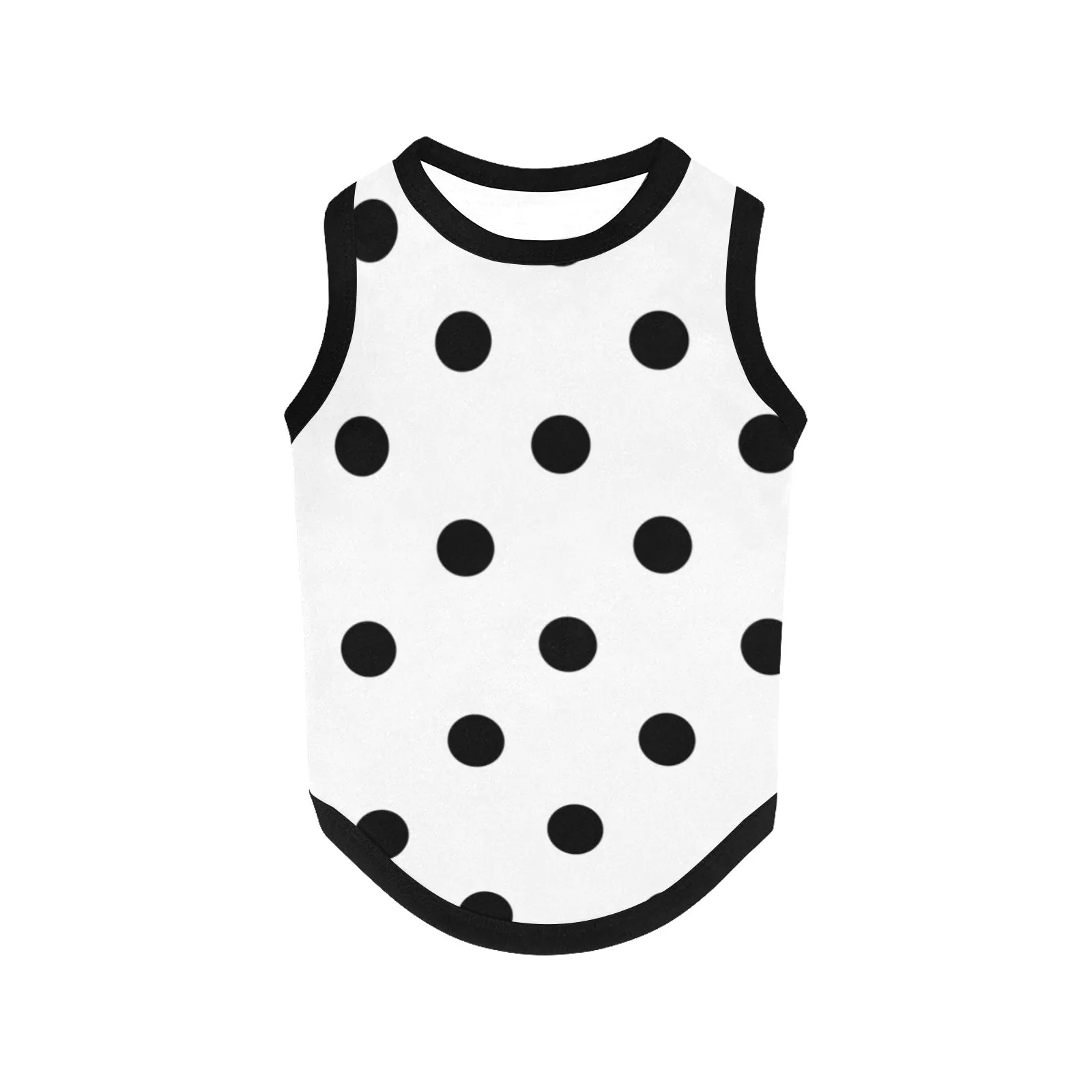 White With Black Polka Dots Pet Tank Top