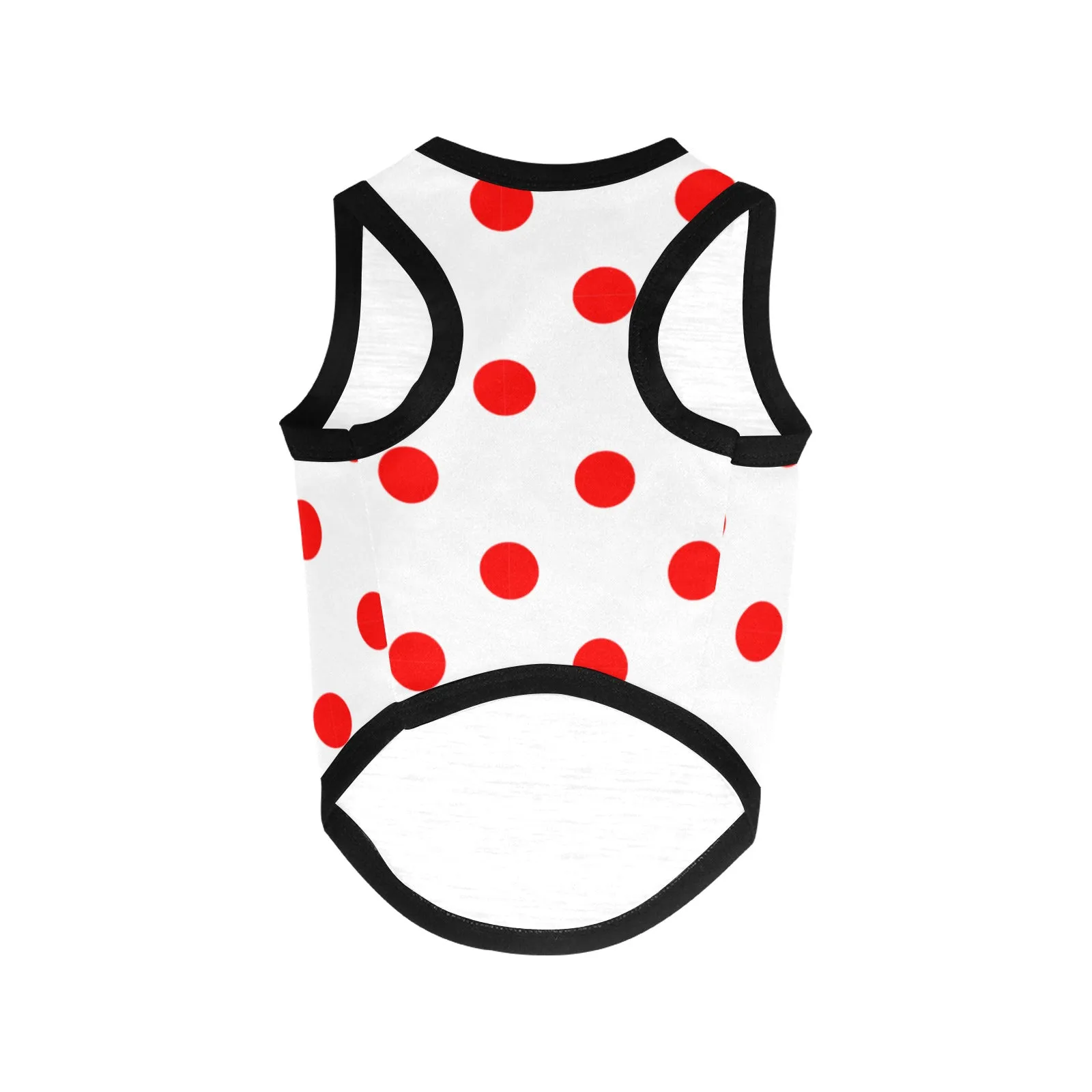 White With Red Polks Dots Pet Tank Top