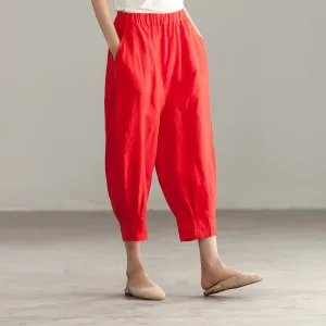 Women Summer linen Cotton Harem Pants