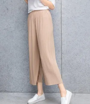 Womens Flowy Chiffon Wide Leg Pants