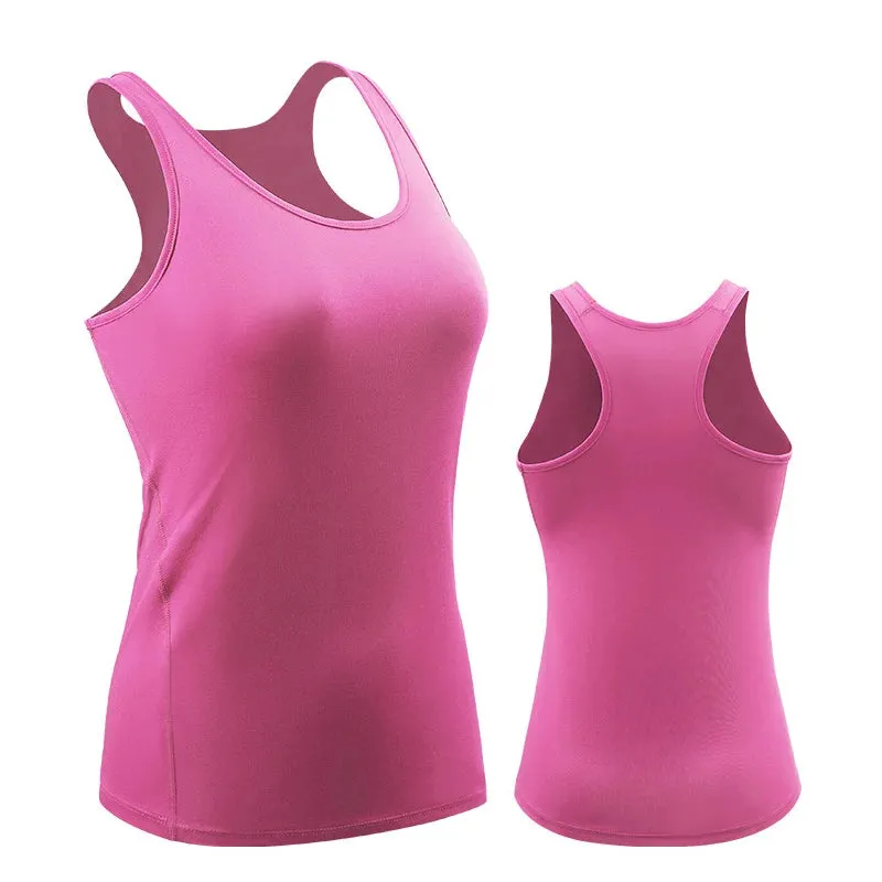 Women's Sports Vest Quick Drying Shirts Fitness Tank Tops Activewear Workout T-shirt Running Gym Clothing Jogging Yoga Clothes