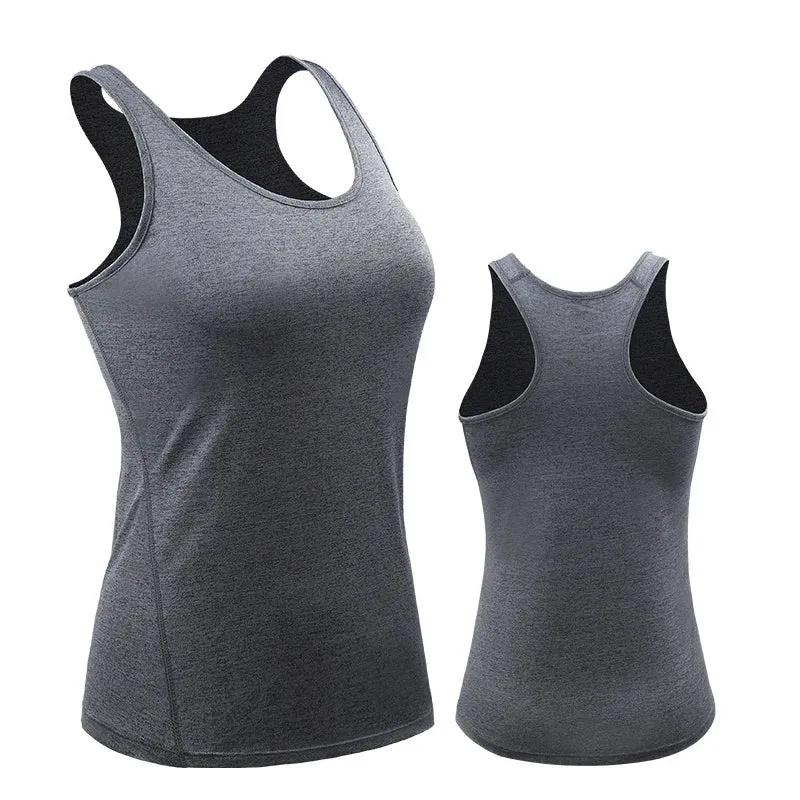 Women's Sports Vest Quick Drying Shirts Fitness Tank Tops Activewear Workout T-shirt Running Gym Clothing Jogging Yoga Clothes