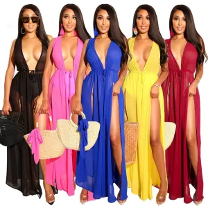 Womens Summer Sexy Chiffon Party Boho Casual Maxi Dress